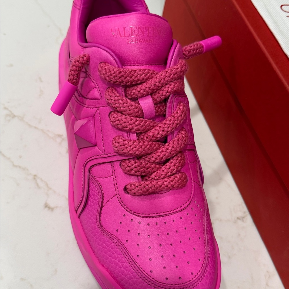 Valentino Garavani Bold Pink Sneakers - Picture 2 of 7